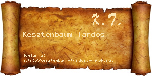 Kesztenbaum Tardos névjegykártya